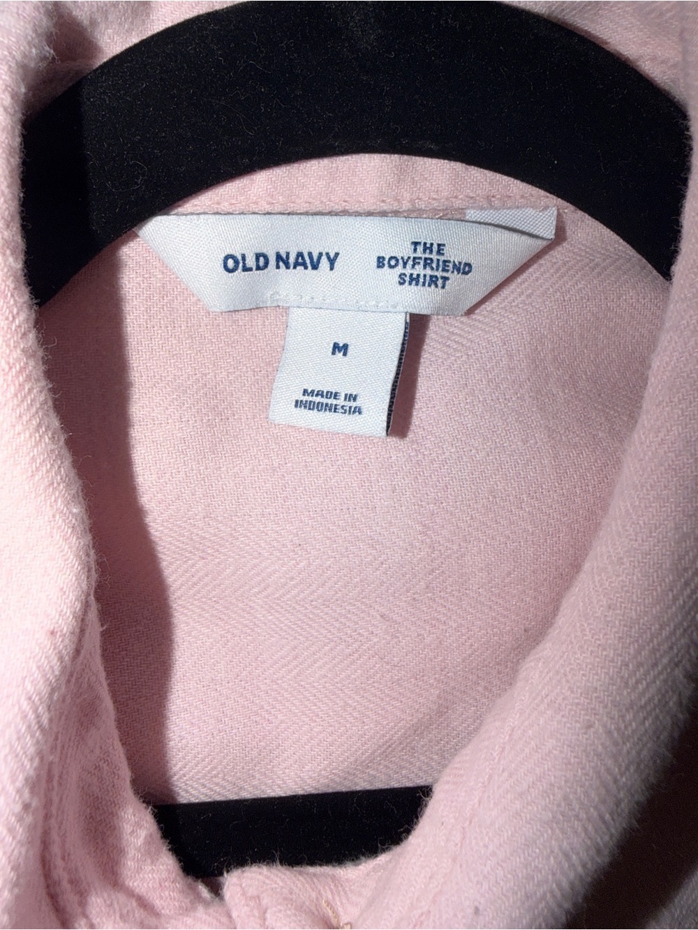 Old Navy The Boyfriend Shirt Pink Button Front Top Med/XL Oversized Cotton Blend - Picture 4 of 5